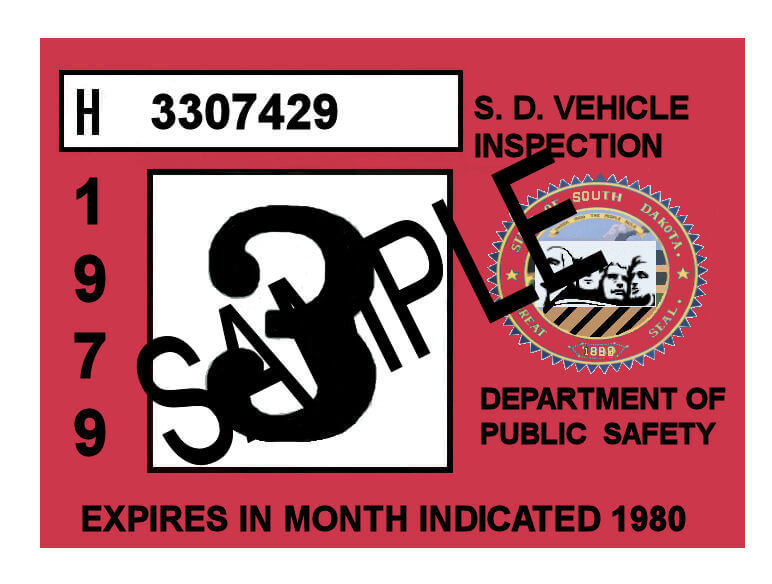 Modal Additional Images for 1979-80 South Dakota INSPECTION  Sticker